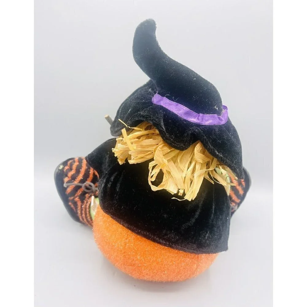 Halloween Witch Shelf Sitter 10” Decor Plush Green